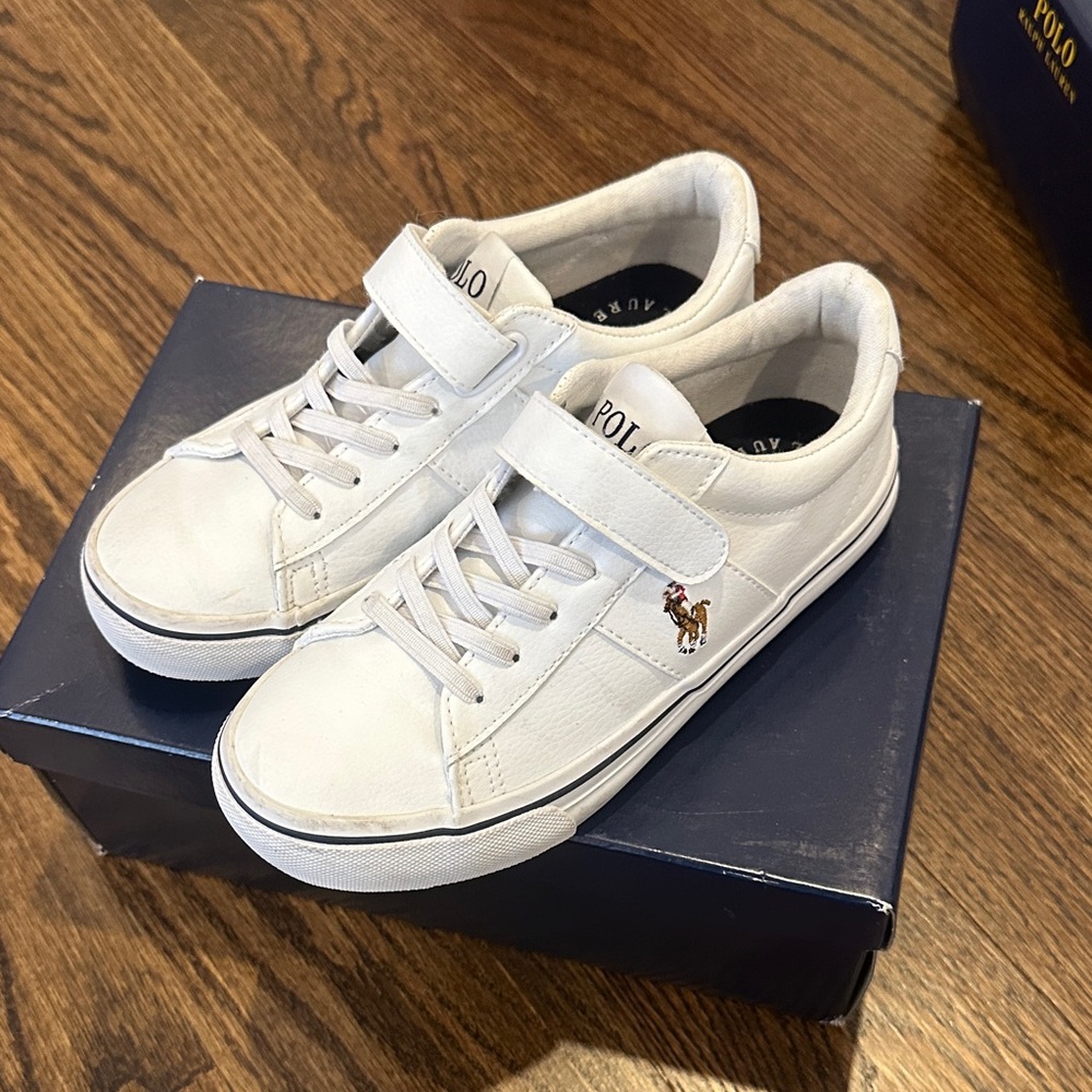 Polo Ralph Lauren size 13 1/2 child white multi sayer ps